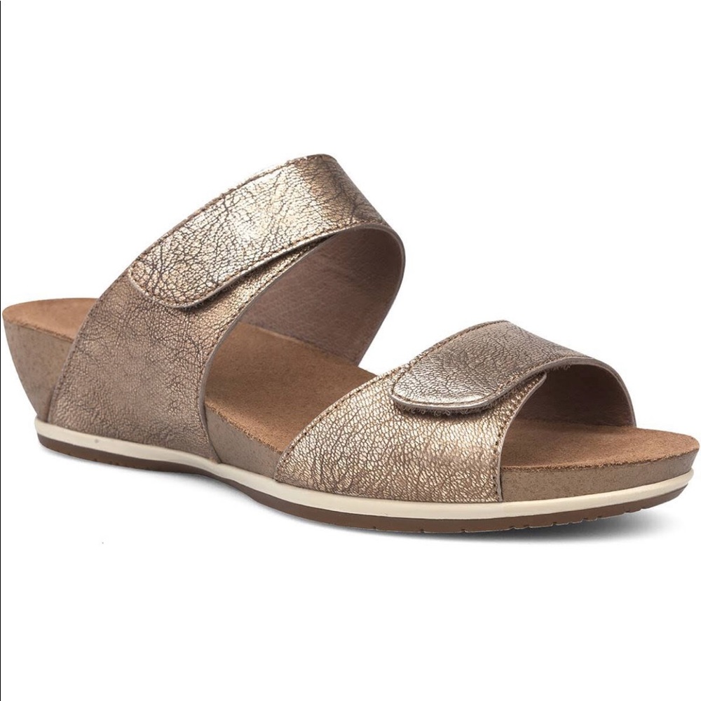 Dansko Vienna Slide Gold Leather Comfort Sandals